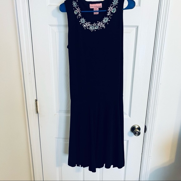 Little Black Dress with Drop Waist - Picture 1 of 3